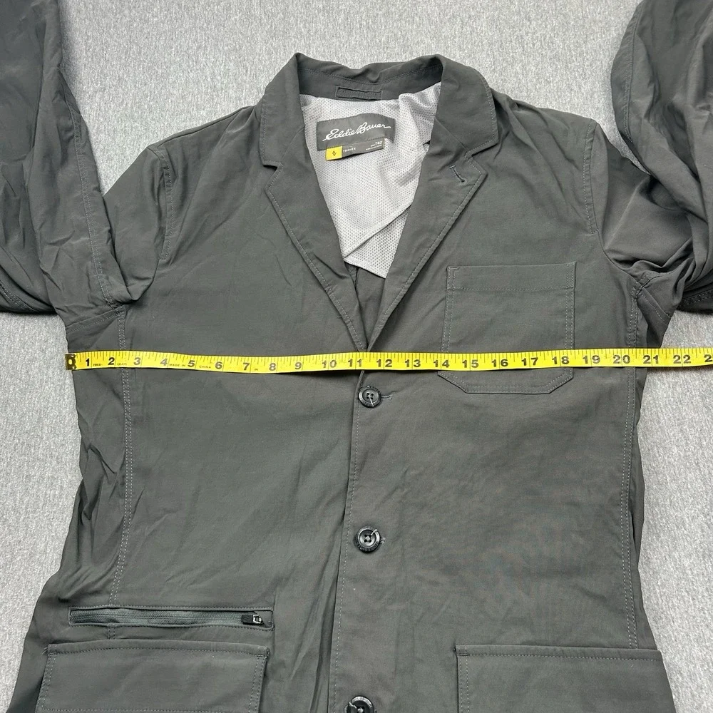 Eddie Bauer Travex Blazer Jacket Mens 42 Tall Gray Lightweight‎ Travel Pockets